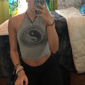 Ying yang halter top